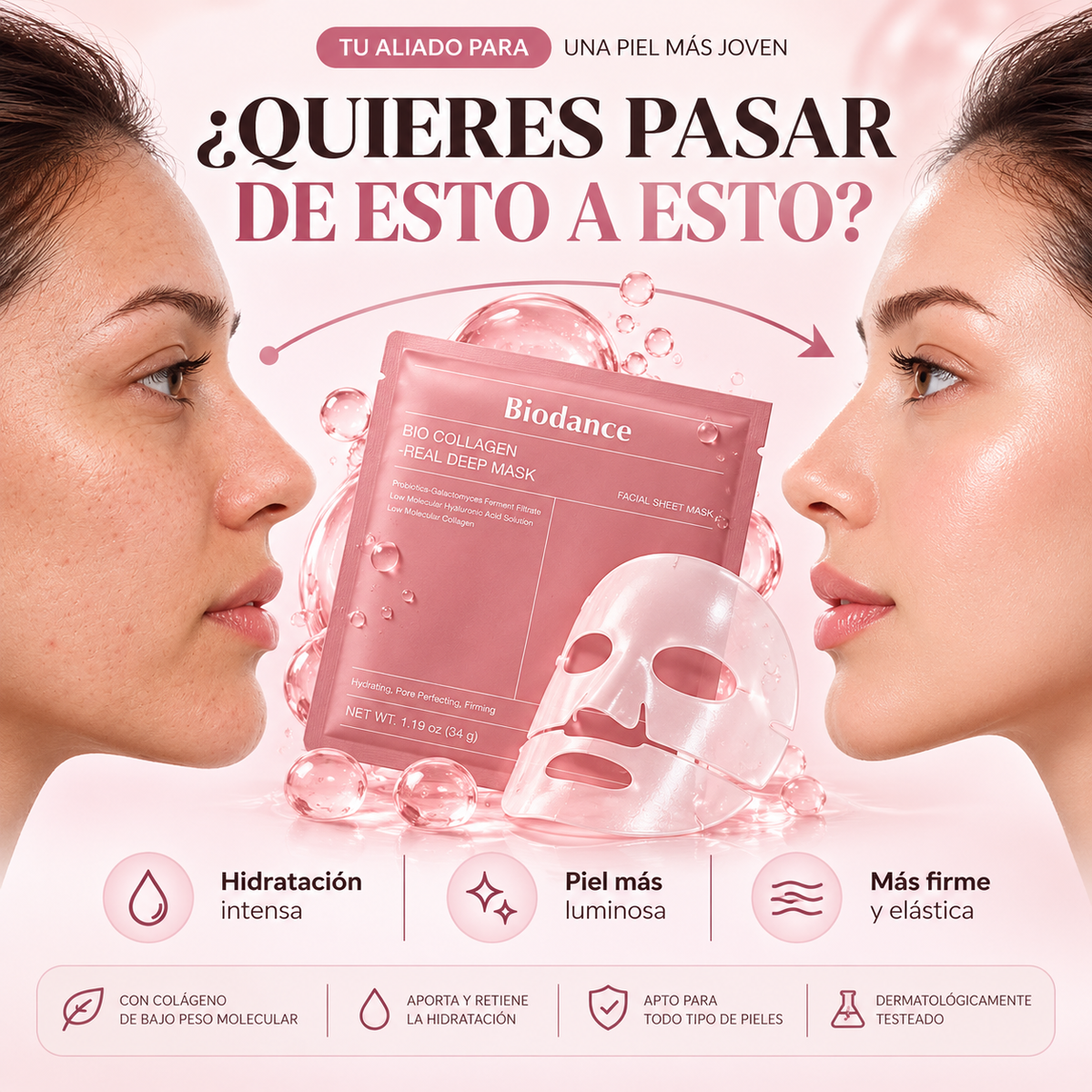 BIODANCE™ – Mascarilla Facial de Colágeno Profundo