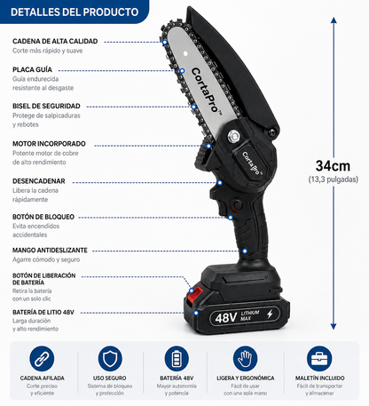 Motosierra Eléctrica 48V CortaPro™