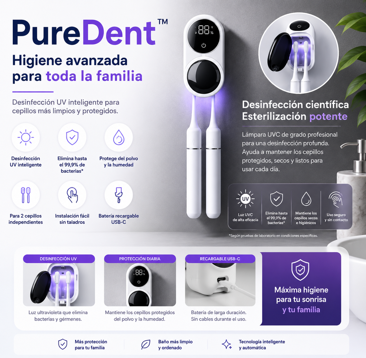 PureDent™ Esterilizador UV inteligente