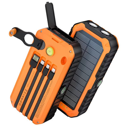 Power Bank Solar 20000 mAh con Manivela y Linterna LED