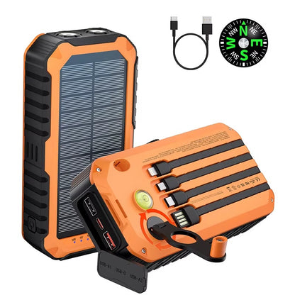 Power Bank Solar 20000 mAh con Manivela y Linterna LED